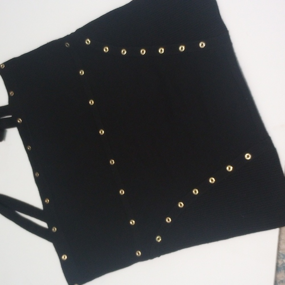 Vintage Cache Studded Black Knit Tank/Tube Top